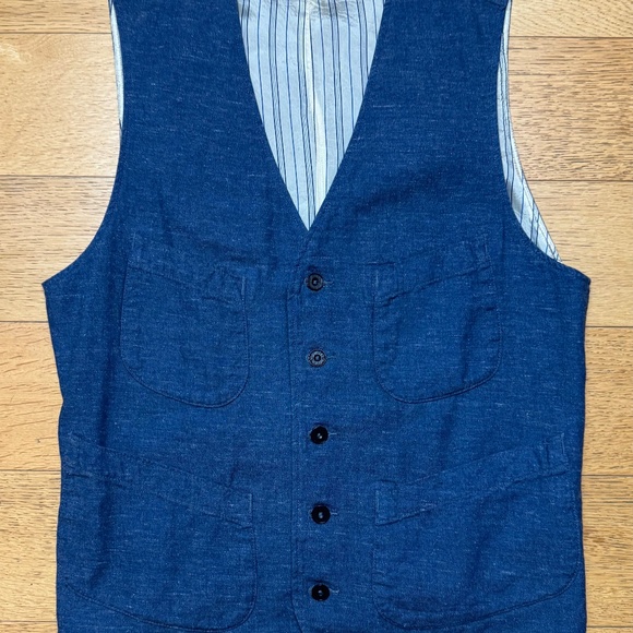 RRL Ralph Lauren Indigo Chambray Vest (Men’s M) - Picture 2 of 6